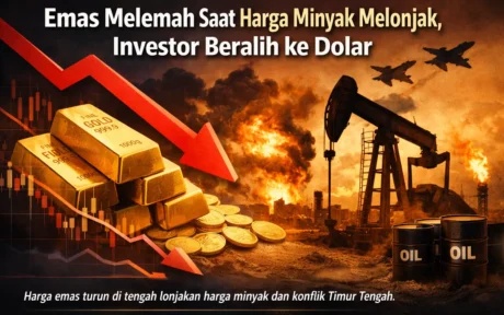 grafik harga emas dunia turun di tengah lonjakan harga minyak global