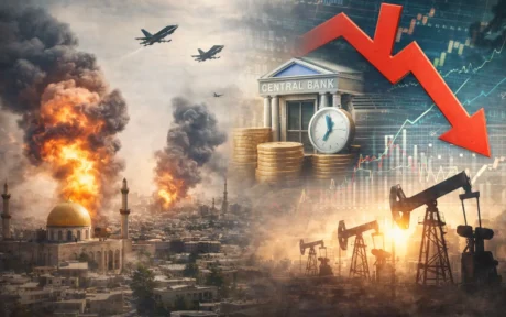 ilustrasi konflik Timur Tengah yang memicu lonjakan harga minyak dan tekanan pada ekonomi global serta kebijakan bank sentral