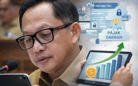 Mendagri Tito Karnavian saat rapat membahas digitalisasi pajak daerah untuk meningkatkan kemandirian fiskal